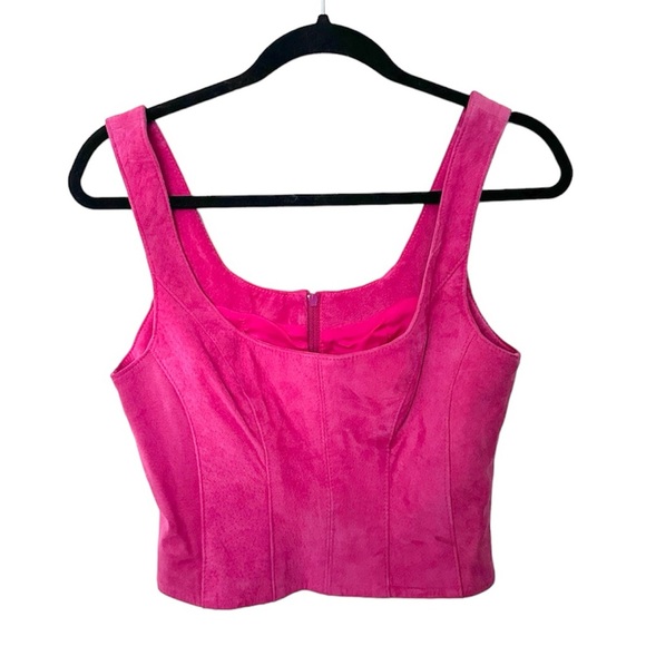 Danier Tops - Vintage Danier Top Pink Bodice Crop Leather Barbie Chic Hot Pink Size 4
